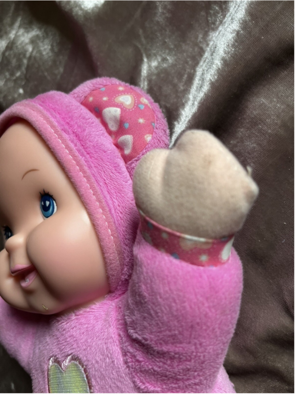 Baby's First Pink Plush Soft Body Baby Doll Goldberger Heart Teddy Bear Ears - Picture 13 of 16